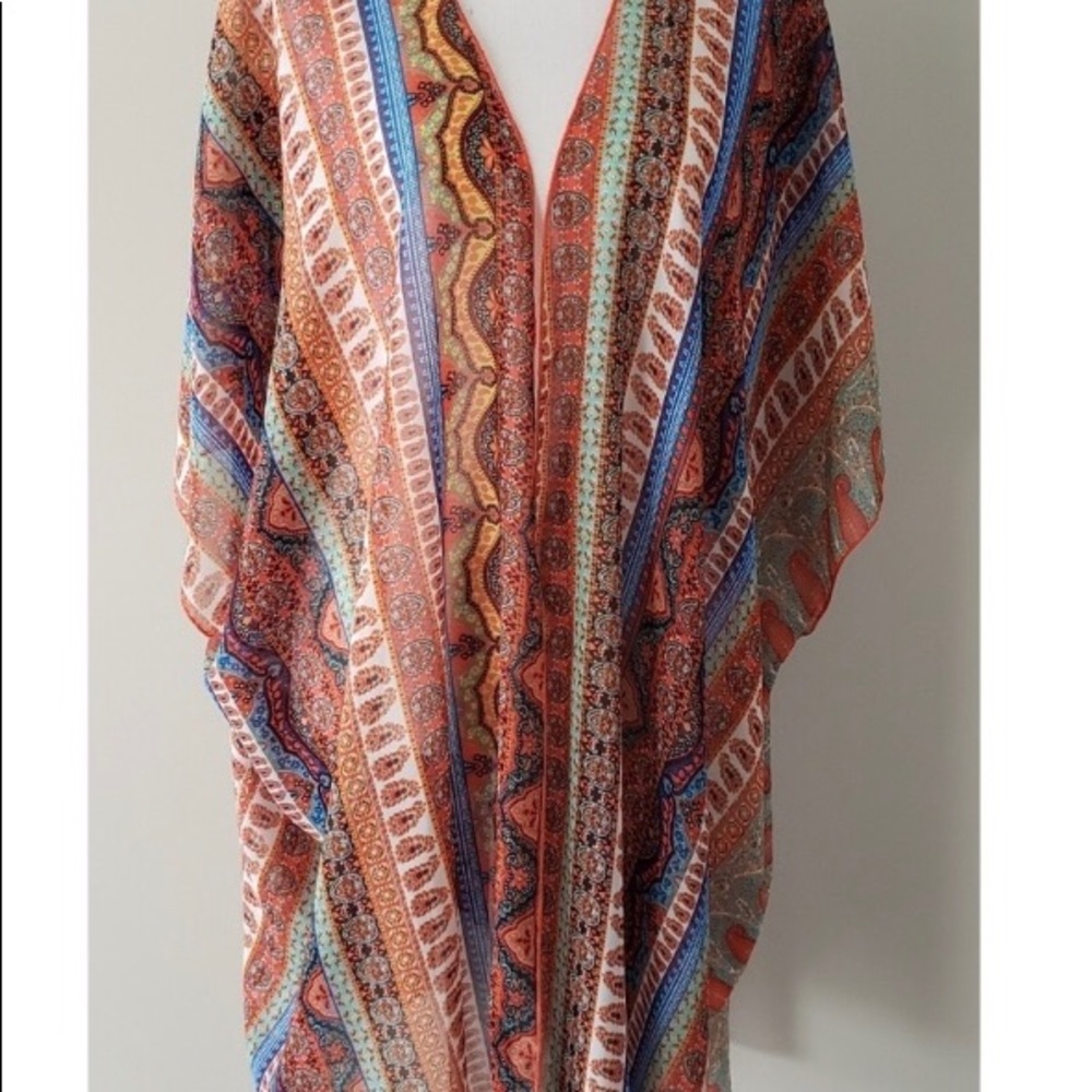 Democracy Kimono Beautiful orange blue and green